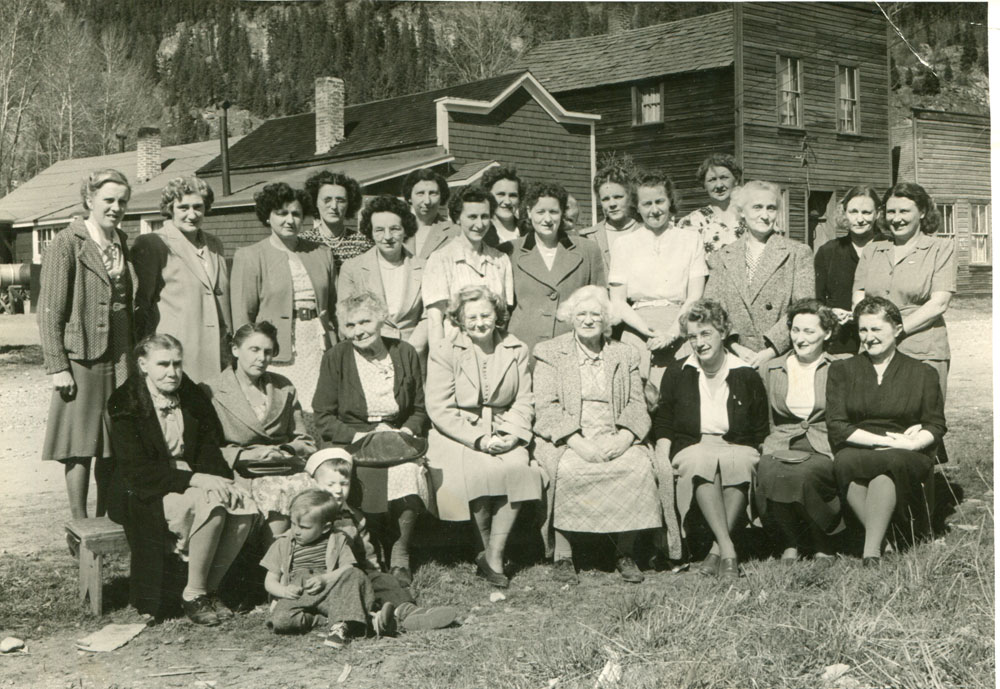 Members of the Slocan City's Women's Institute circa 1940s