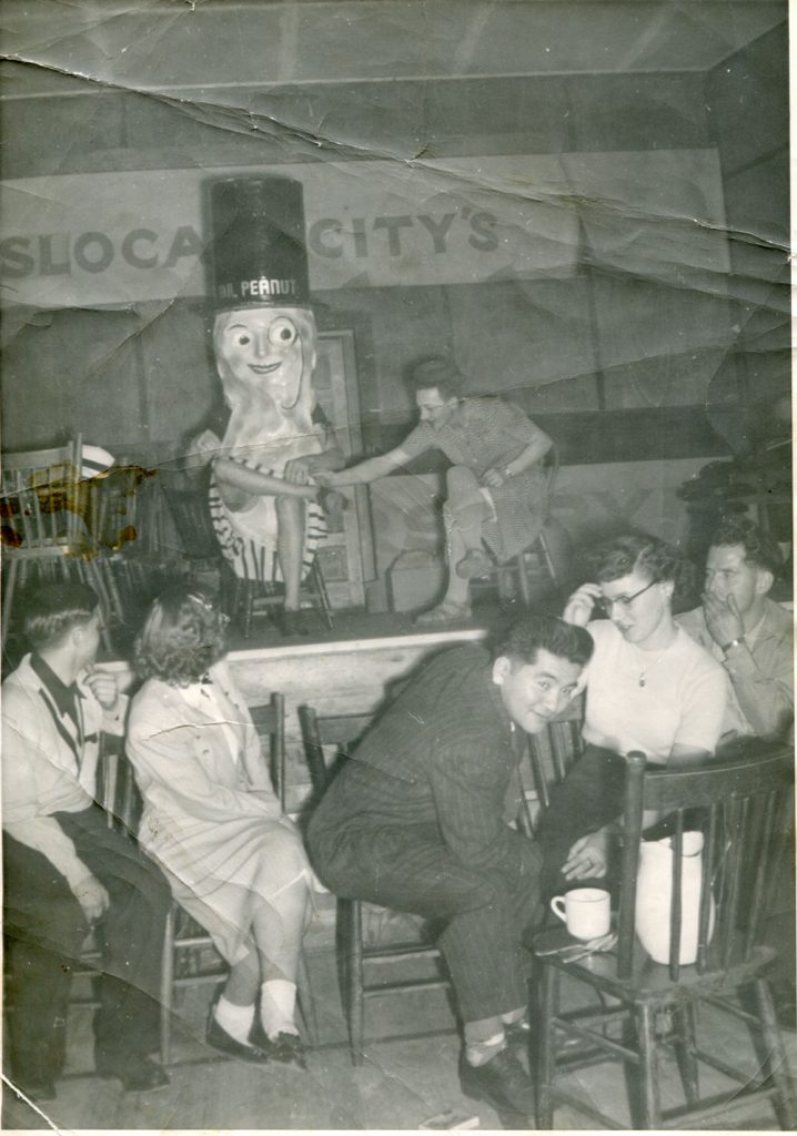 Mr Peanut at the Odd Fellows Hall circa 1951, played by Mr Robison